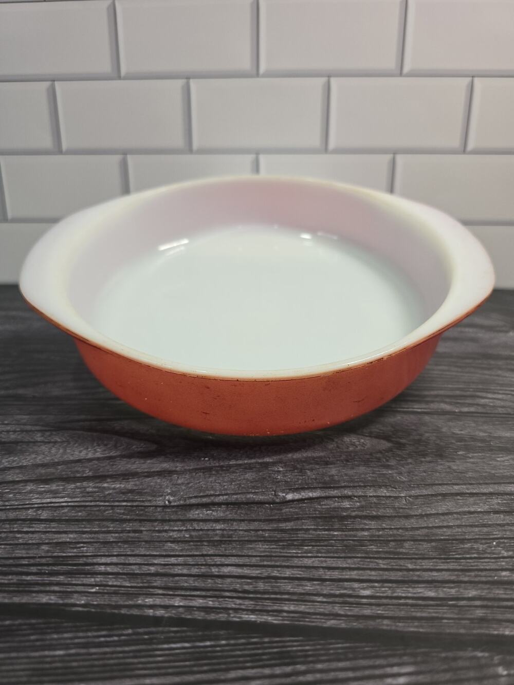 VTG Pyrex Flamingo Pink 8" Round Baking Casserole Dish #221 Ovenware MCM